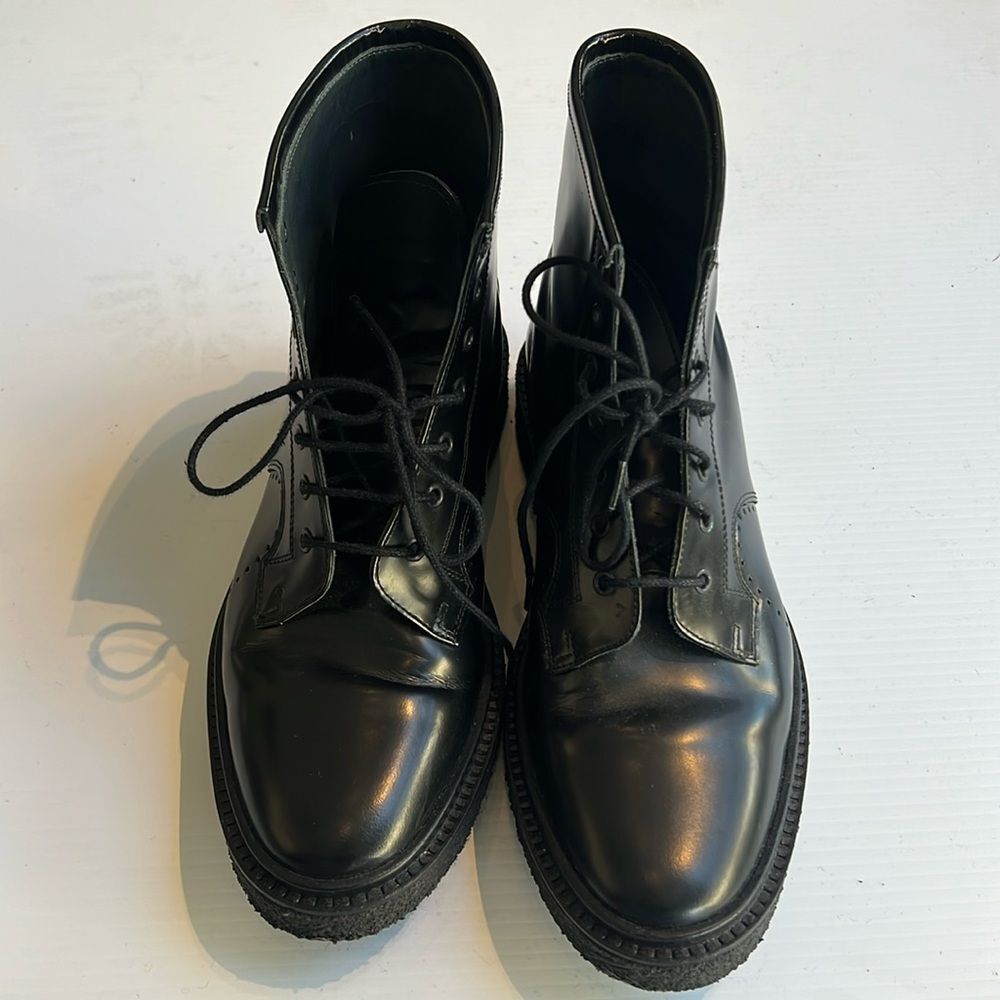 Adieu Paris Black Leather Combat Boots – Made in Portugal – Size 39